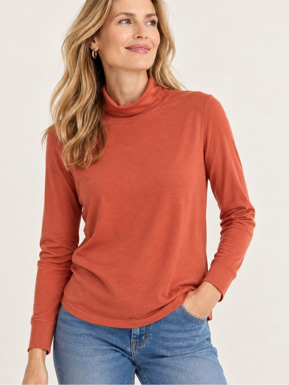 🍁 Sigrid Olsen Silk Blend Mock Neck Top – Size Large 🍁